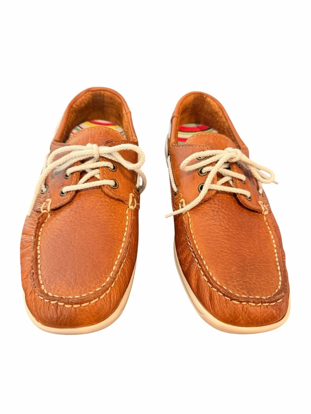 SAS Tripad Comfort Brown Leather Boat Shoes Lace Up Moc Toe Size 8M